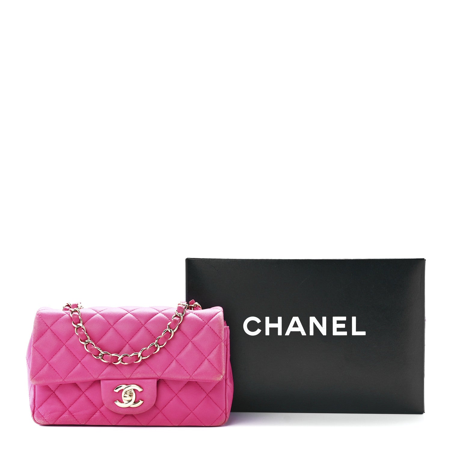 Chanel Lambskin Quilted Mini Rectangular Flap Fuchsia 13 of 13