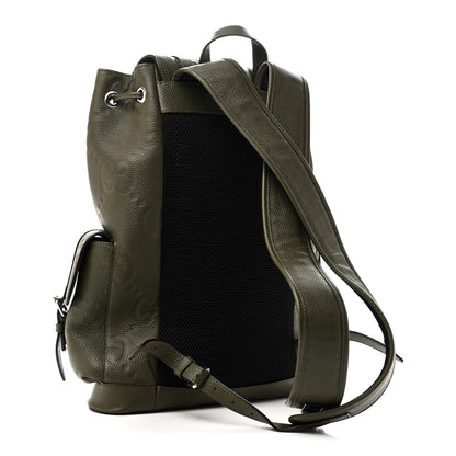 Gucci Piuma Calfskin Jumbo GG Embossed Double Buckle Backpack Dark Vintage Olive 3 of 10