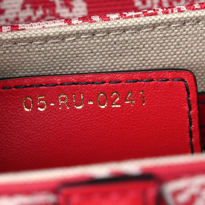 Christian Dior Canvas Reverse Embroidered Toile De Jouy Saddle Bag Red 9 of 10