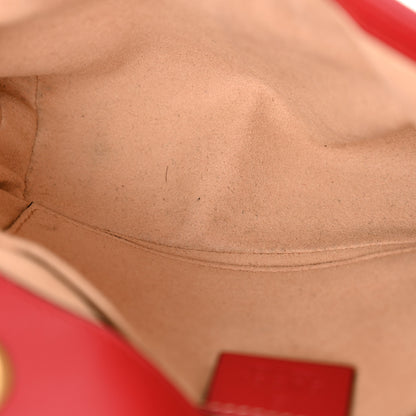 Gucci Calfskin Matelasse Mini GG Marmont Shoulder Bag Hibiscus Red 11 of 12