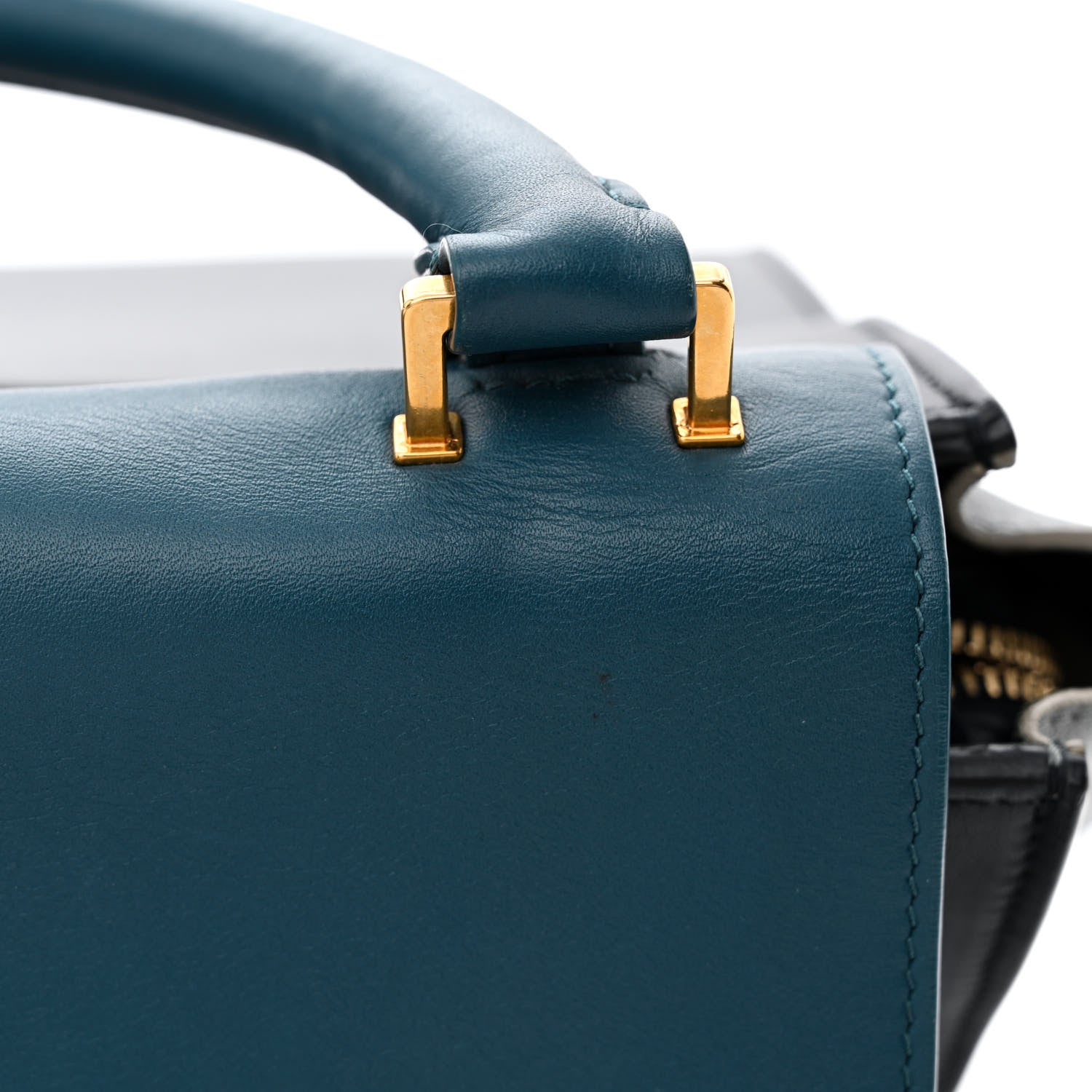 Celine Elephant Calfskin Small Tri-Color Trapeze Indigo 13 of 15
