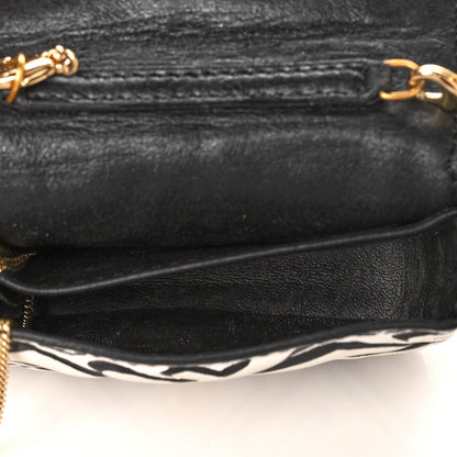 Fendi X JOSHUA VIDES Nappa Vitello King FF Embossed Nano Baguette Charm White Black 4 of 10
