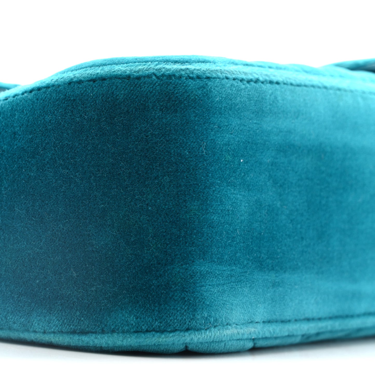 Velvet Matelasse Small GG Marmont Shoulder Bag Pavone Cyan