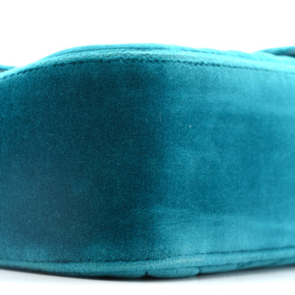 Gucci Velvet Matelasse Small GG Marmont Shoulder Bag Pavone Cyan 9 of 12