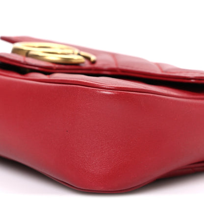 Gucci Calfskin Matelasse Super Mini GG Marmont Shoulder Bag Hibiscus Red 10 of 10