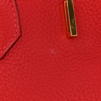 Hermes Taurillon Clemence Birkin 35 Rouge Casaque 12 of 12