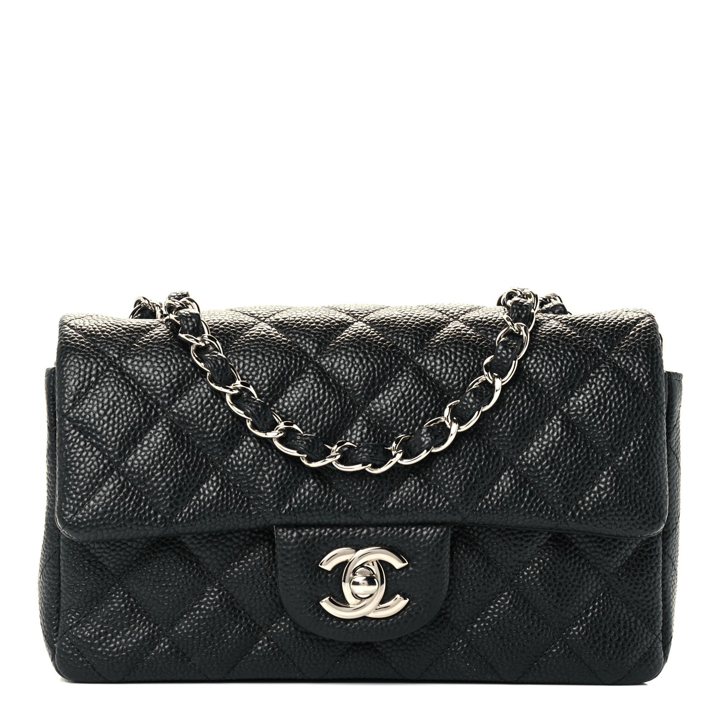 Caviar Quilted Mini Rectangular Flap Black