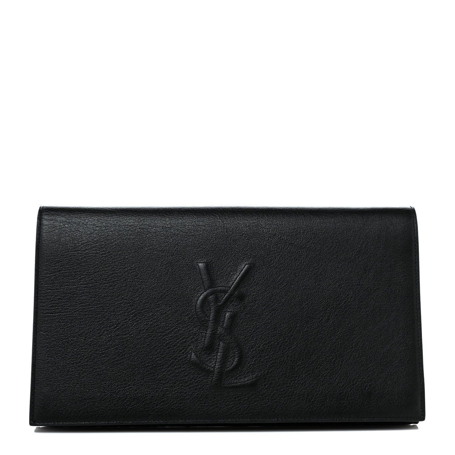 Saint Laurent Calfskin Monogram Large Belle De Jour Clutch Black 1 of 8