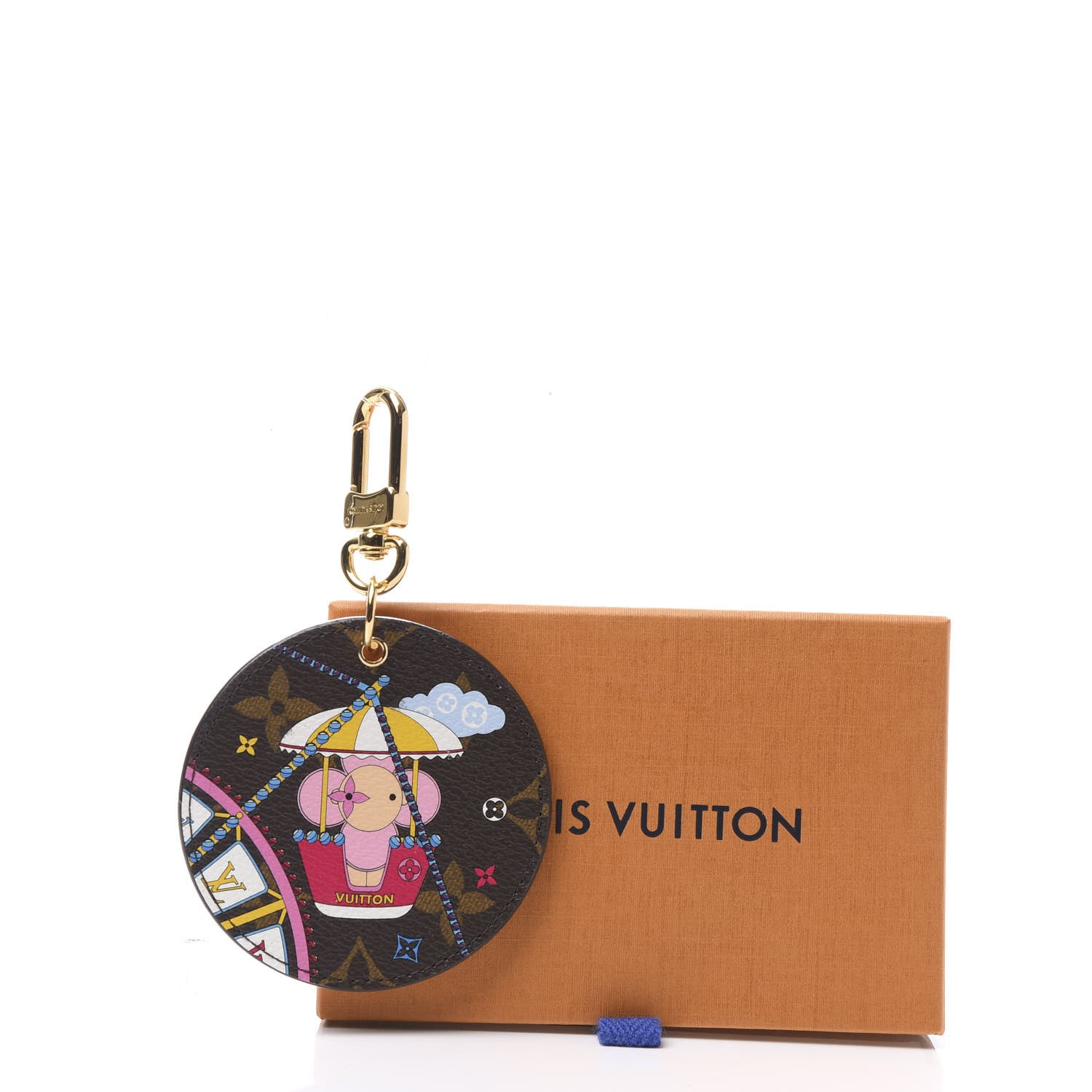 Louis Vuitton Monogram 2020 Christmas Animation Big Wheel Bag Charm Key Ring Rose Ballerine 4 of 4