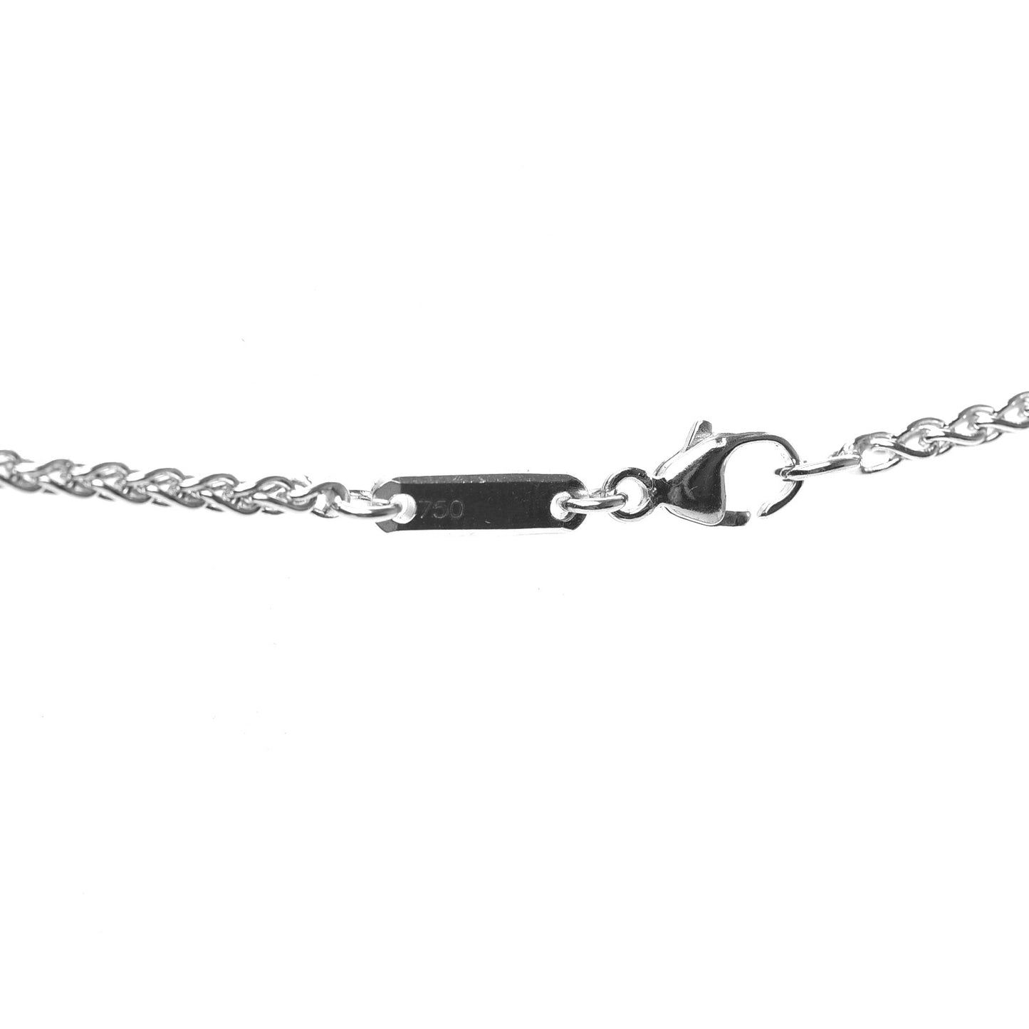 18K White Gold Diamond Happy Diamonds Icons Oval Pendant Necklace