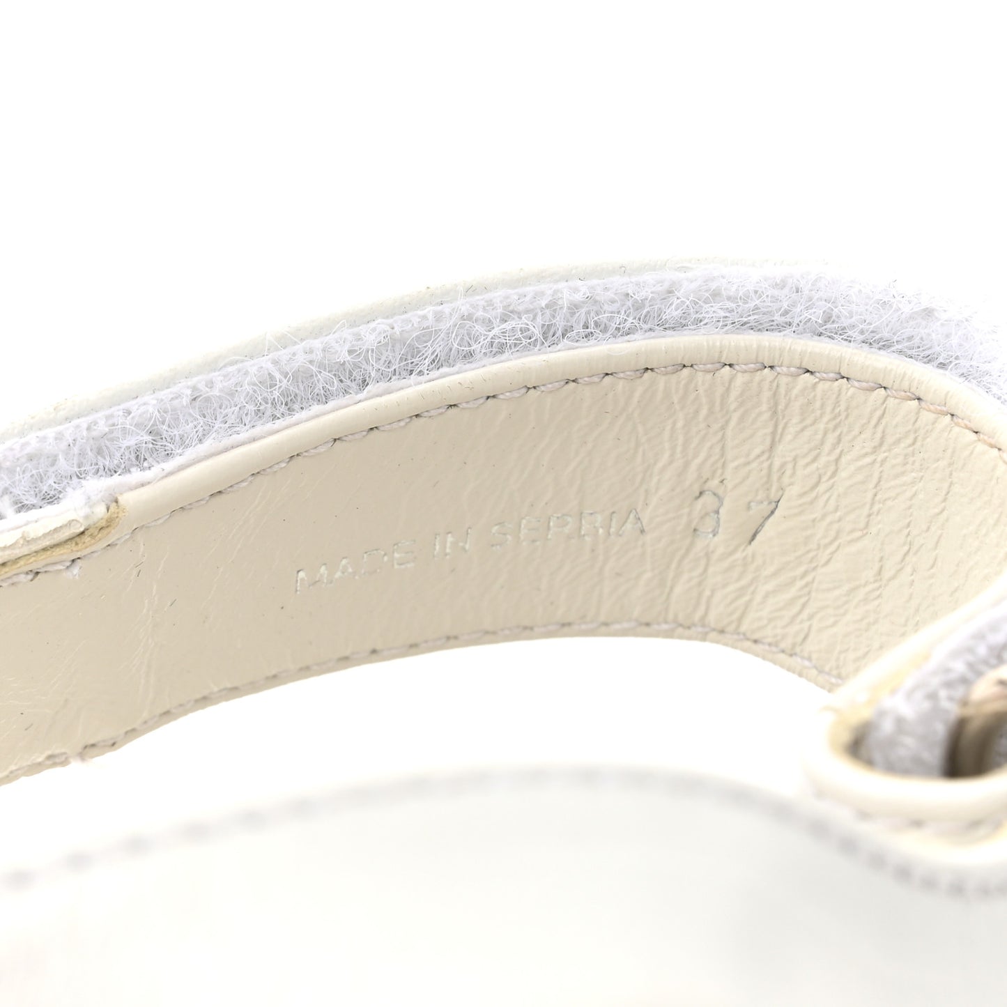 Calfskin Velcro Womens 50mm Sandals 37 White
