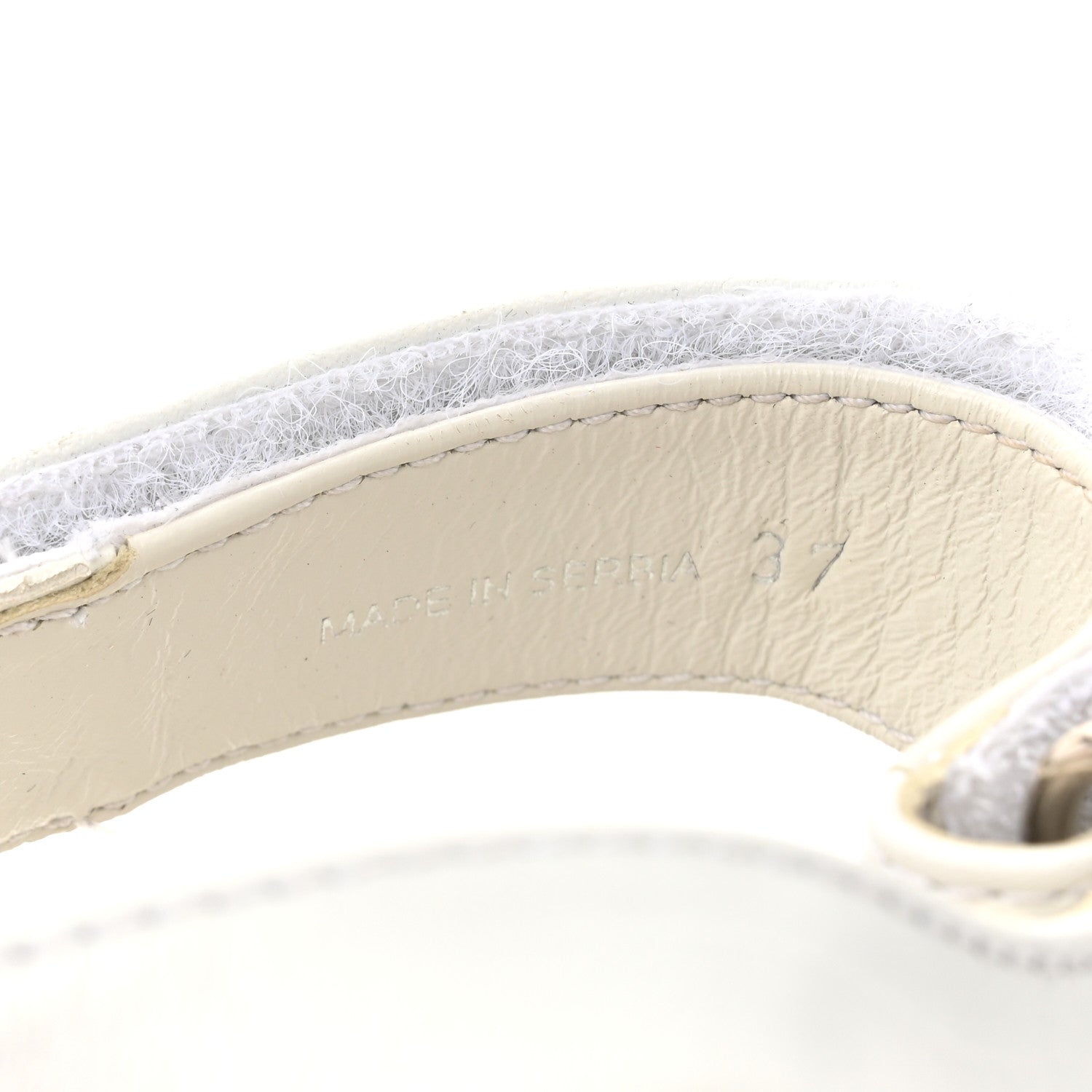 Prada Calfskin Velcro Womens 50mm Sandals 37 White 9 of 11