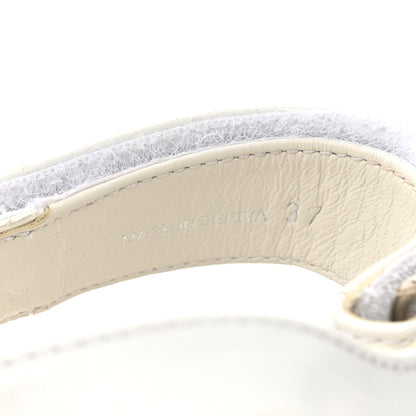 Prada Calfskin Velcro Womens 50mm Sandals 37 White 9 of 11
