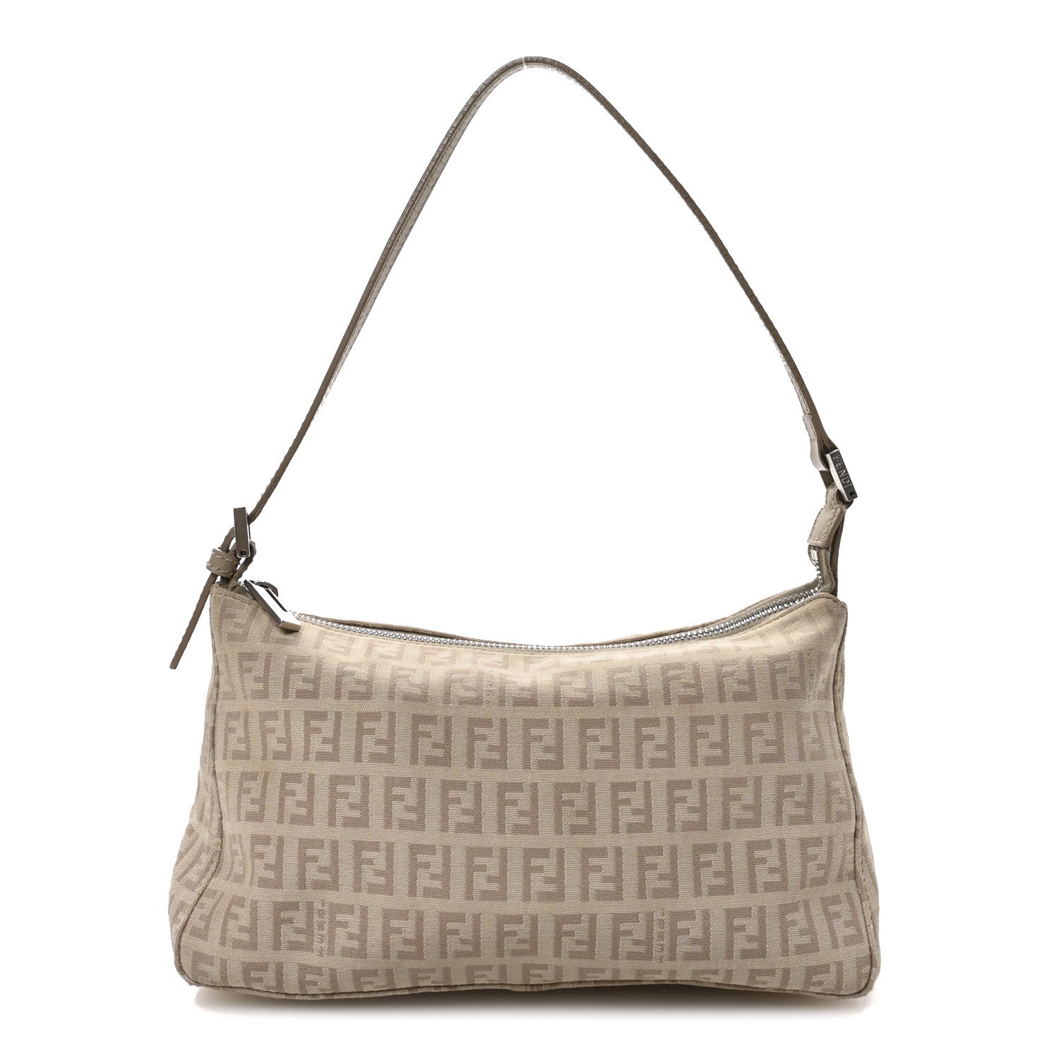 Fendi Zucchino Cuoio Pochette Beige Tortora Pietra 1 of 12