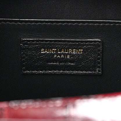 Saint Laurent Calfskin Crocodile Embossed Medium Uptown Tote Sunset Amber 6 of 8