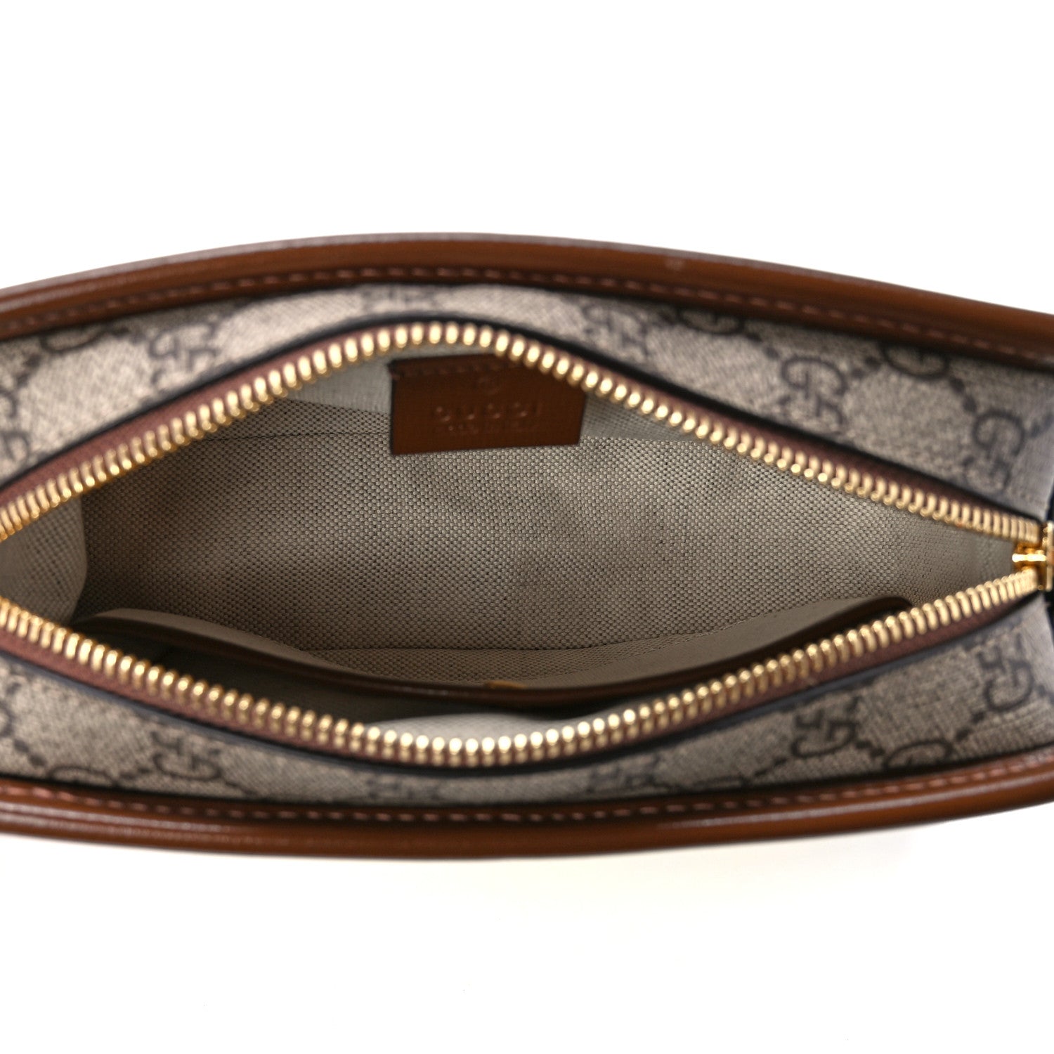 Gucci GG Supreme Monogram Azalea Calfskin Fake/Not Retro Interlocking G Cosmetic Case Beige Ebony Brown Sugar 5 of 12
