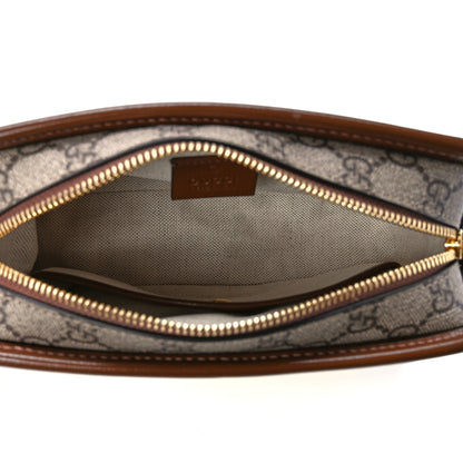 Gucci GG Supreme Monogram Azalea Calfskin Fake/Not Retro Interlocking G Cosmetic Case Beige Ebony Brown Sugar 5 of 12