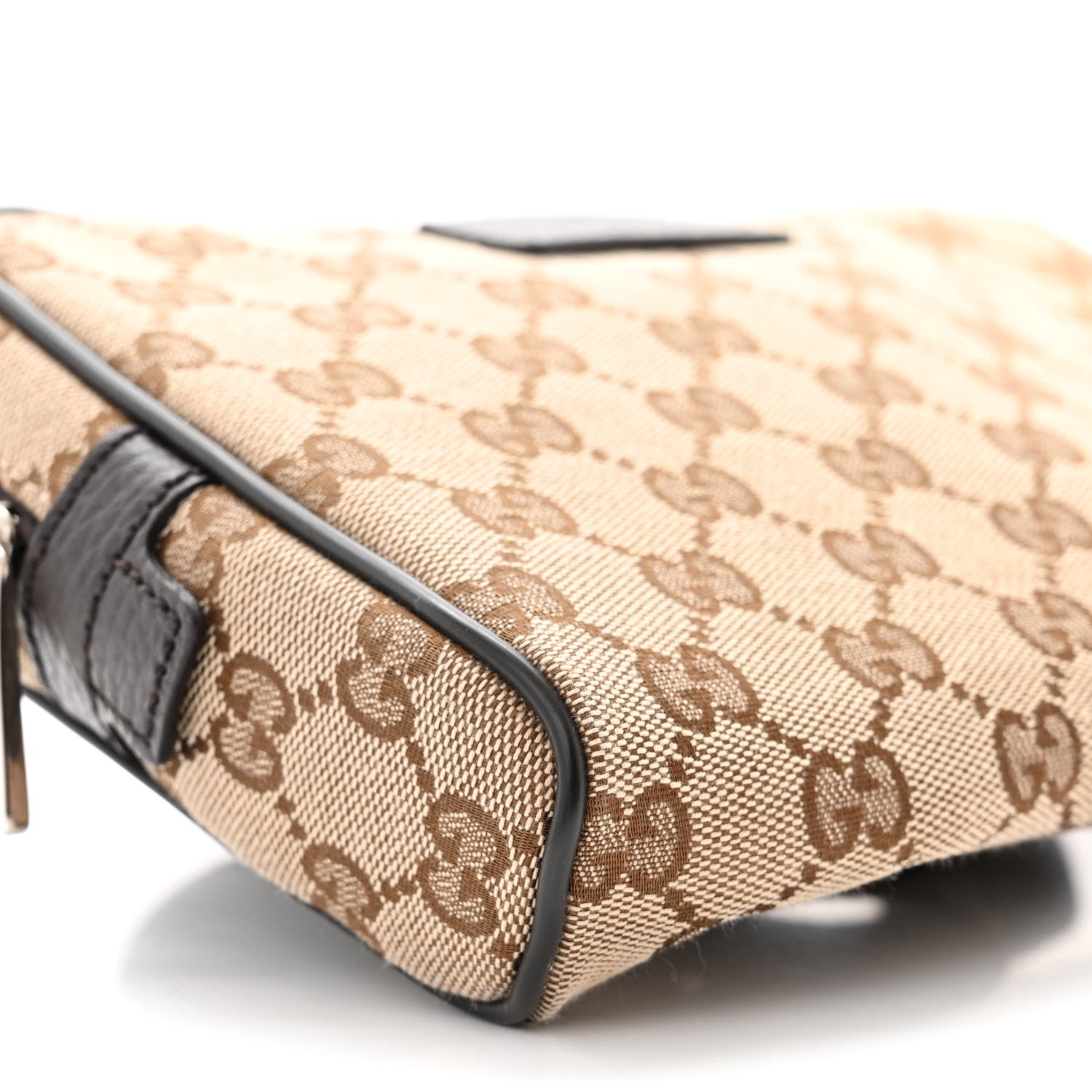 Gucci Monogram Dollar Calfskin Belt Bag Beige Ebony Testa di Moro Marrone Scuro 9 of 10