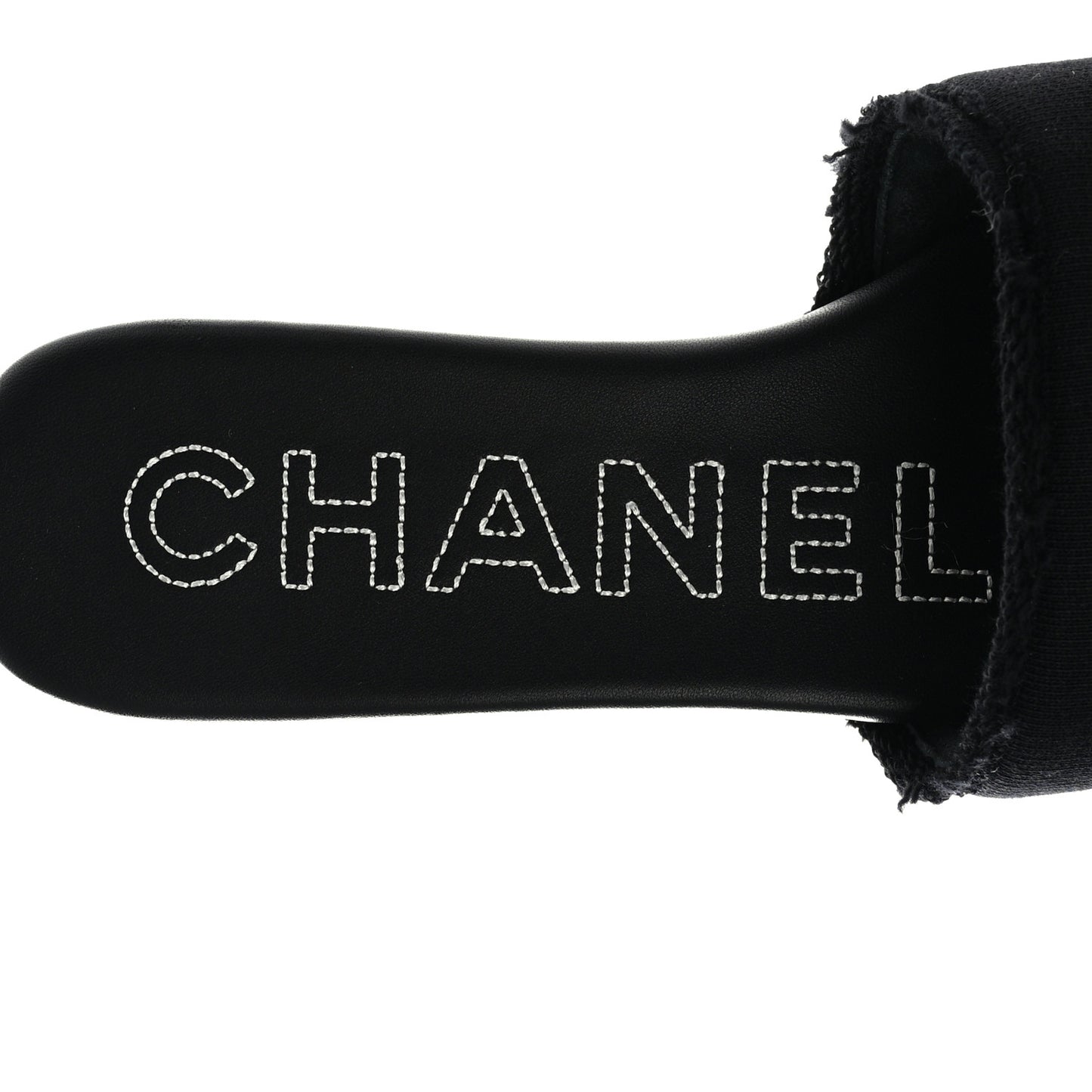 Jersey Knit CC Mules 38 Black