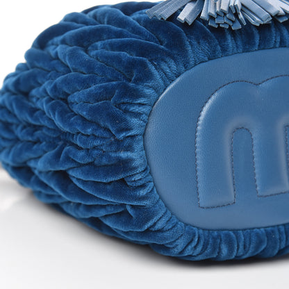 Miu Miu Velluto Matelasse Bucket Bag Cobalto 8 of 10