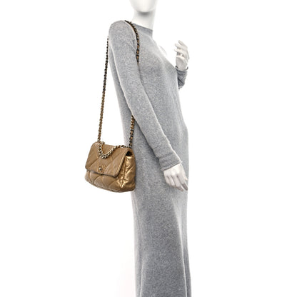 Chanel Metallic Lambskin Quilted Medium Chanel 19 Flap Gold 2 of 11