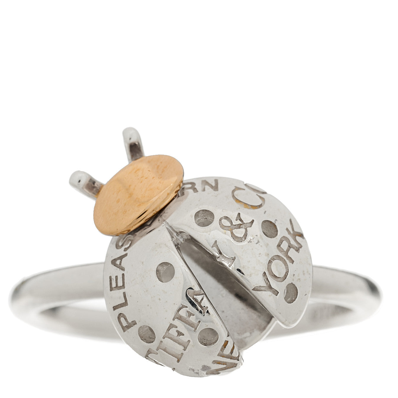 Tiffany Sterling Silver 18K Rose Gold Return to Tiffany Love Bugs Ladybug Ring 47 4 1 of 5