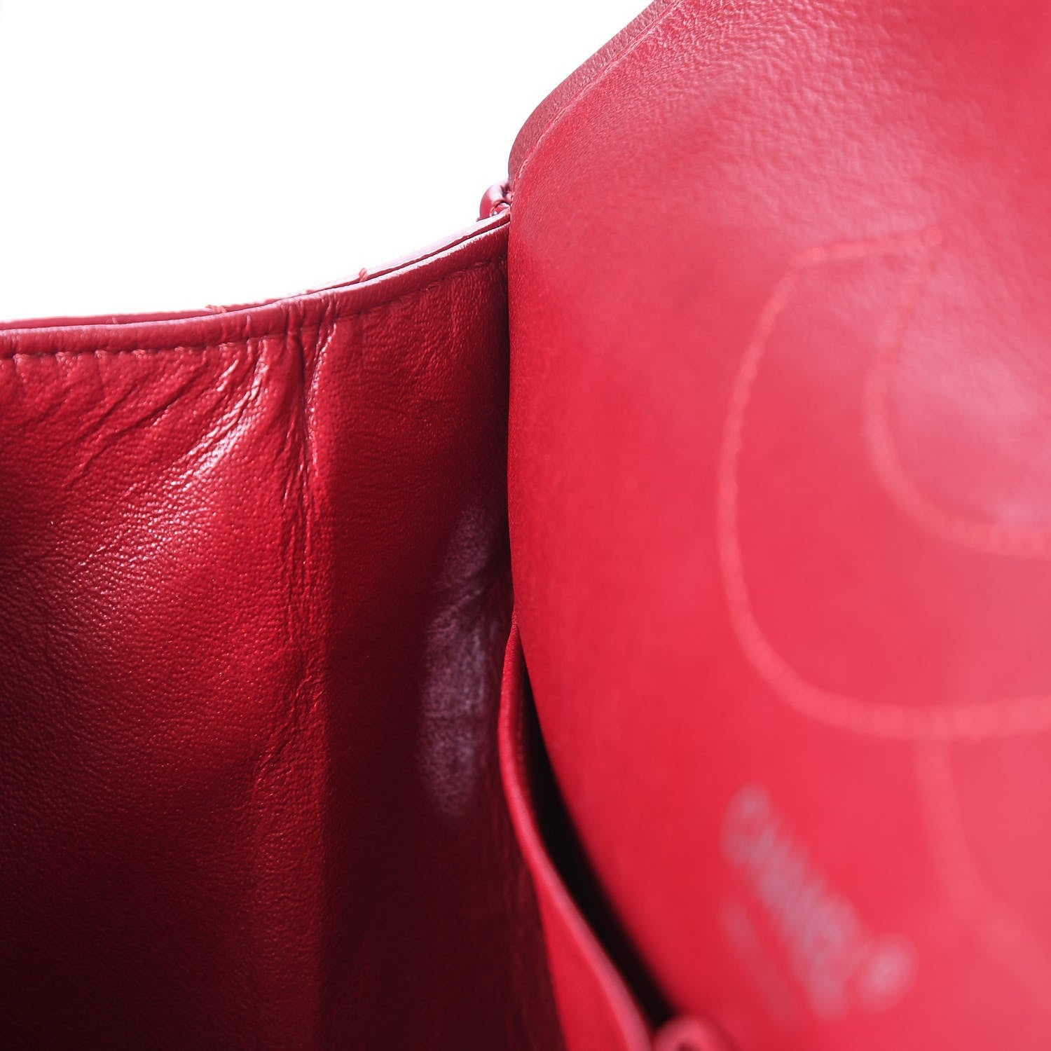 Chanel Distressed Patent 2.55 Reissue 227 Flap Raspberry Red 9 of 10