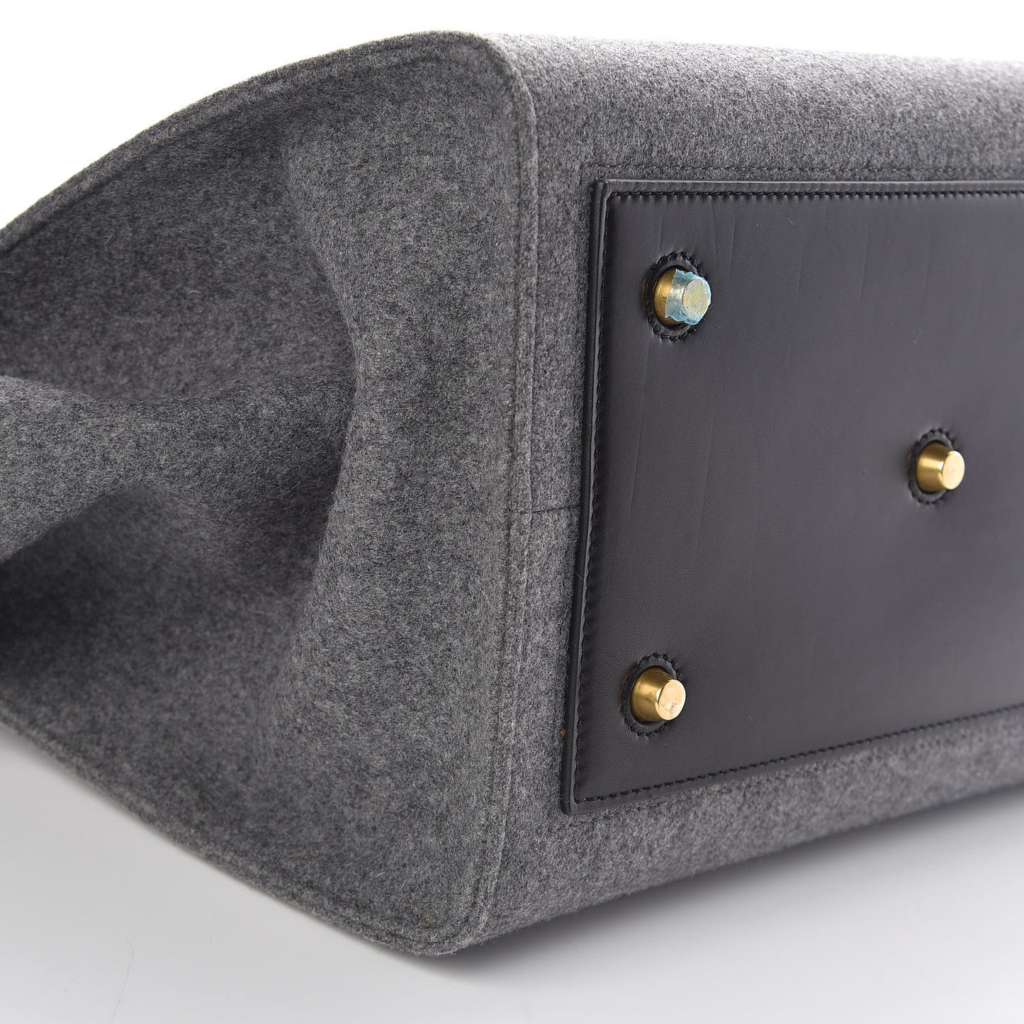 Felt Calfskin Large Tie Knot Tote Grey Black