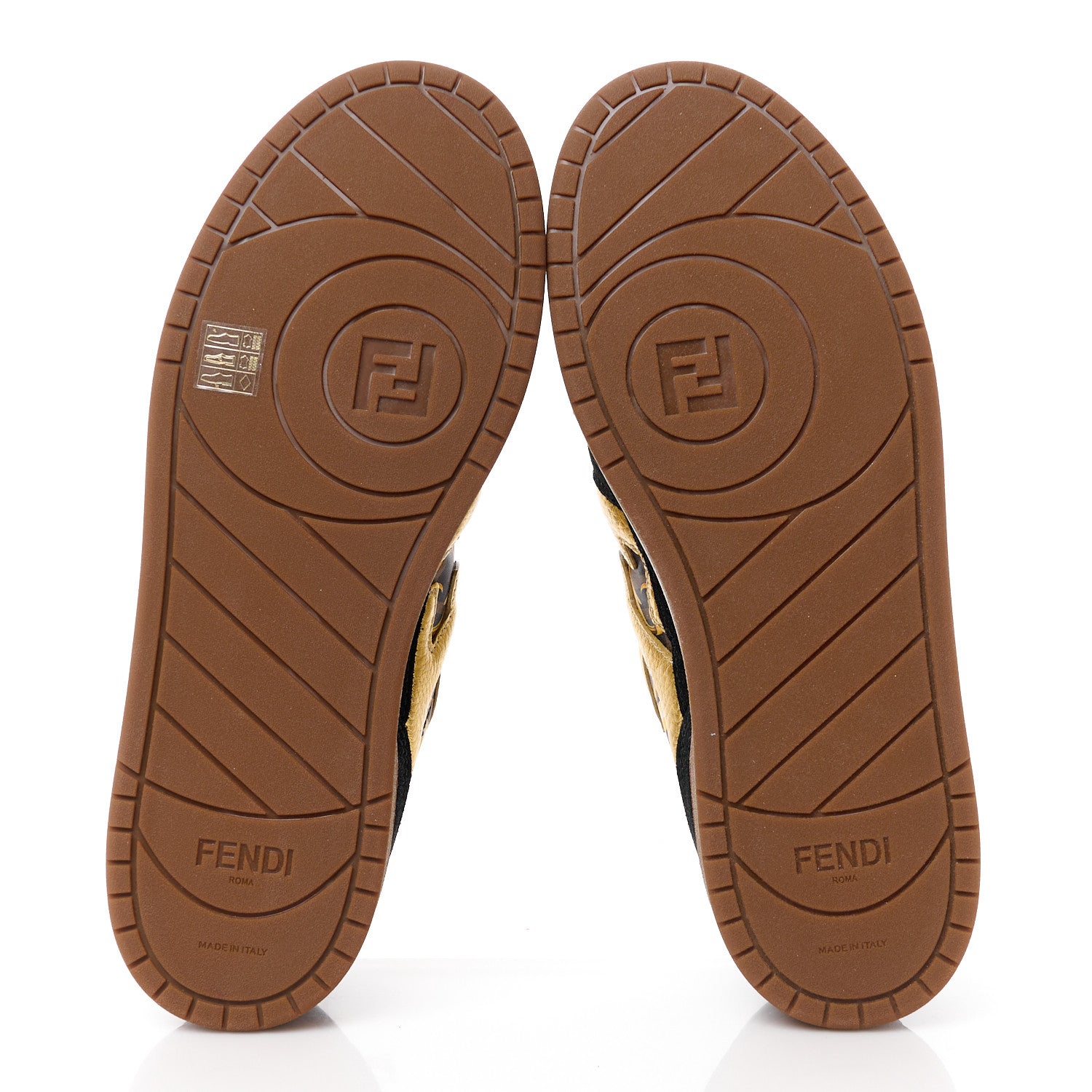 Versace X FENDI Suede Fabric FF Baroque Mens Fendace Match Sneakers 9 Black Gold Multicolor 5 of 10