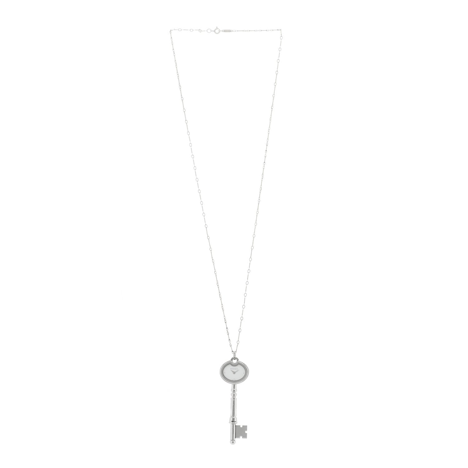 Tiffany Stainless Steel Key Pendant Necklace Watch 2 of 7