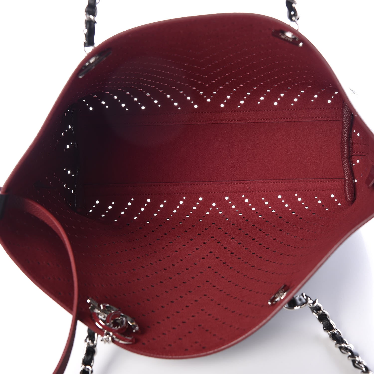 Chanel Perforated Grained Calfskin Large Shopping Tote Black 8 of 10