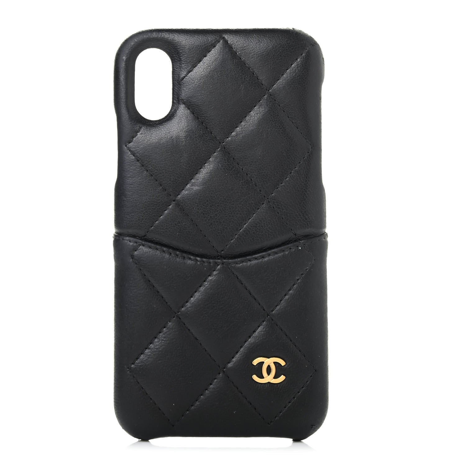 Chanel Lambskin Quilted iPhone X Coco Tech Case Black 1 of 4