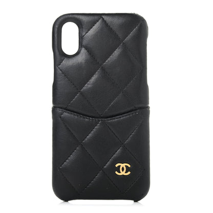 Chanel Lambskin Quilted iPhone X Coco Tech Case Black 1 of 4