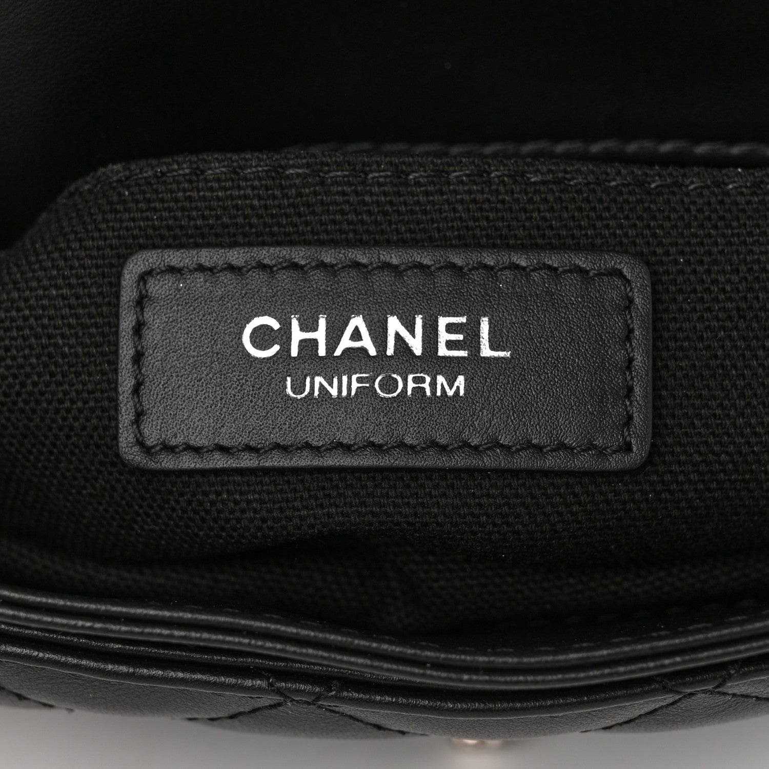 Chanel Calfskin Quilted CC Uniform Flap Belt Bag Black 6 of 11