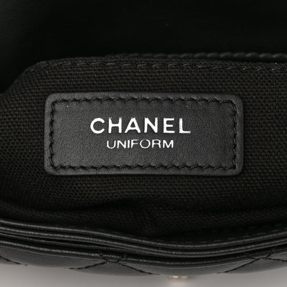 Chanel Calfskin Quilted CC Uniform Flap Belt Bag Black 6 of 11