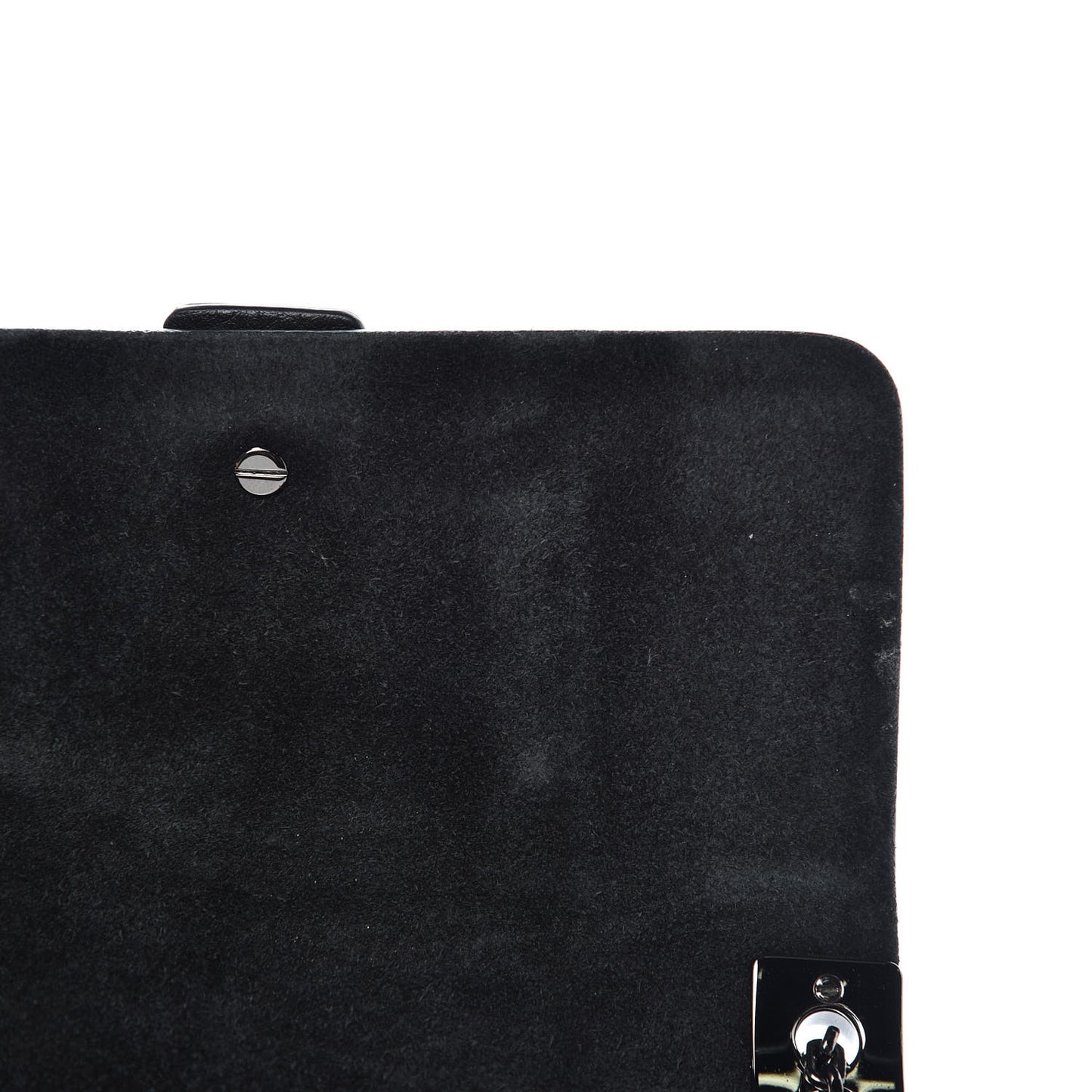 Grained Calfskin Onyx Micro B-Rockstud Rolling Flap Black