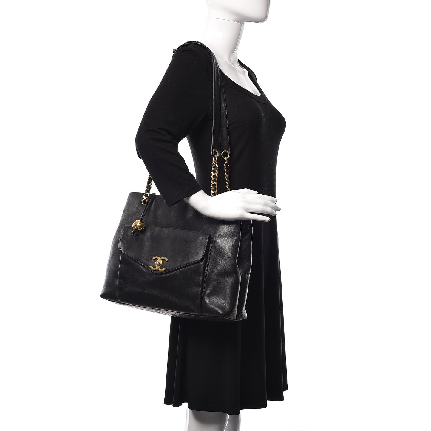 Lambskin CC Shoulder Bag Black