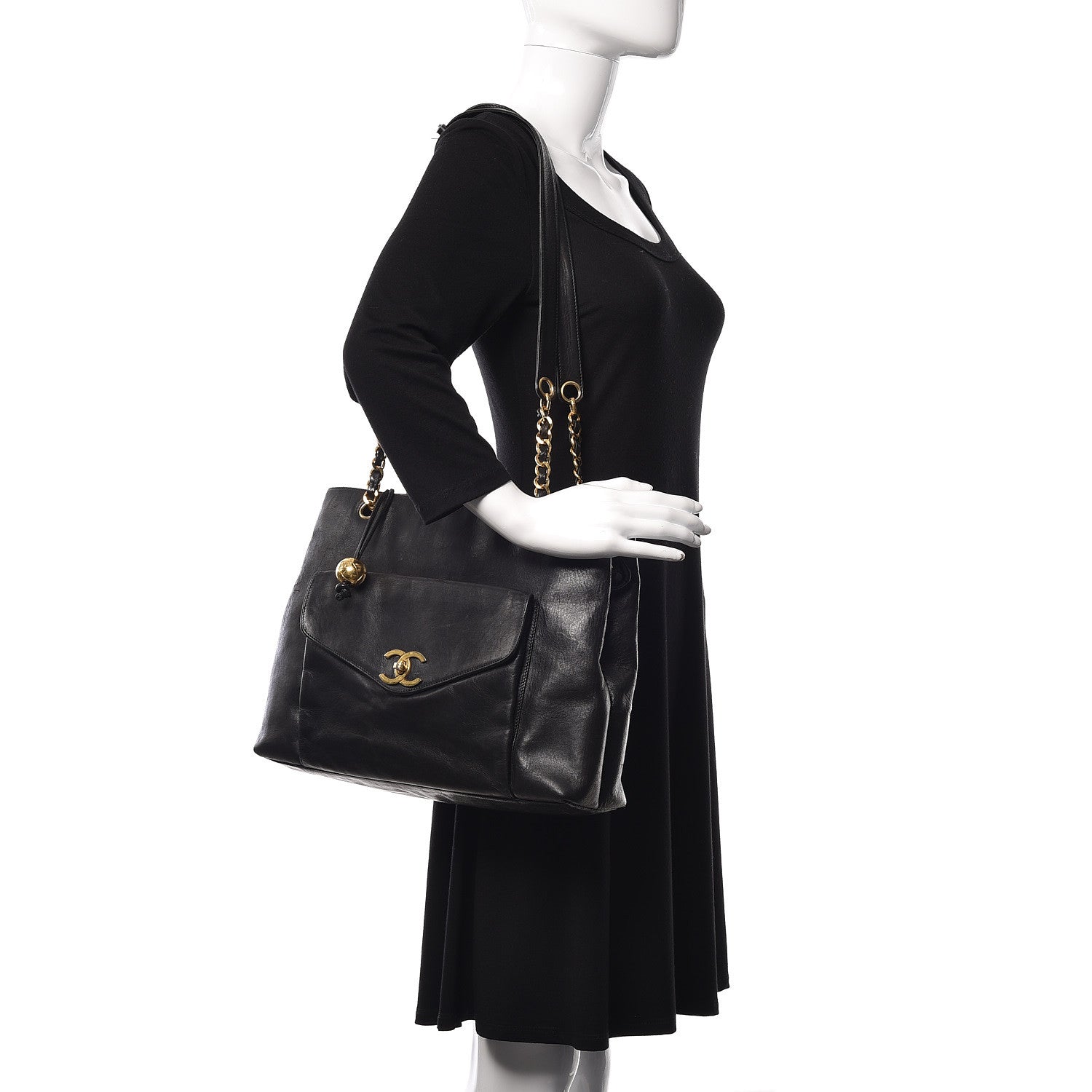 Chanel Lambskin CC Shoulder Bag Black 2 of 13