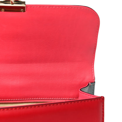 Valentino Garavani Vitello Medium Glam Lock Rockstud Flap Deep Rose Scarlet Grey Green 13 of 16