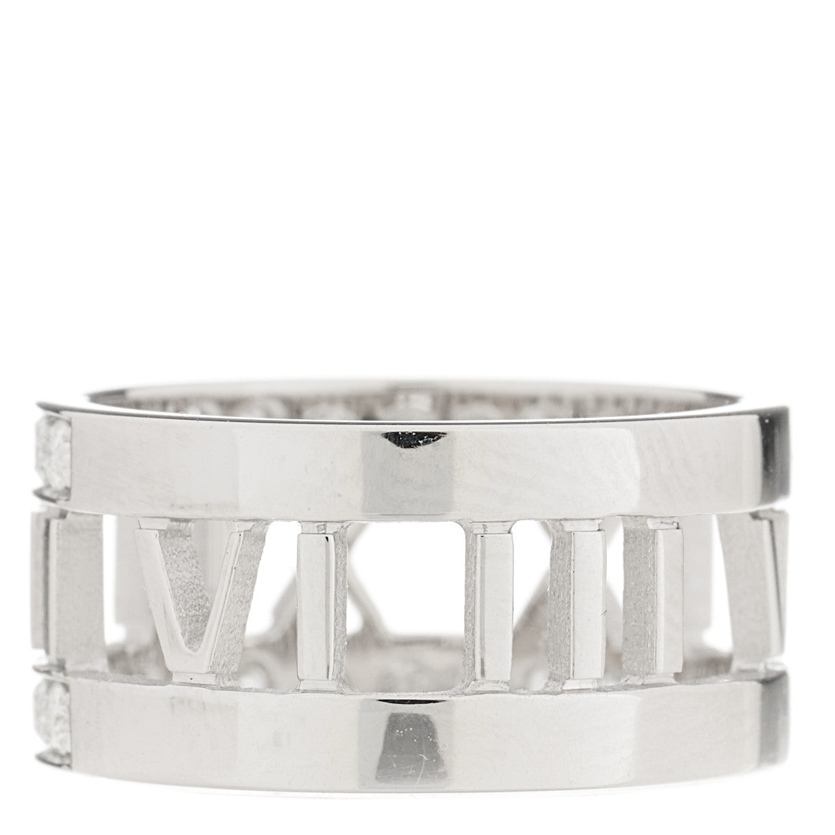 Tiffany 18K White Gold Diamond Wide Atlas Open Ring 47 4 3 of 5
