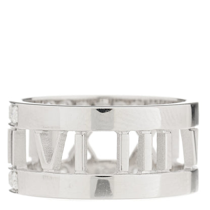 Tiffany 18K White Gold Diamond Wide Atlas Open Ring 47 4 3 of 5