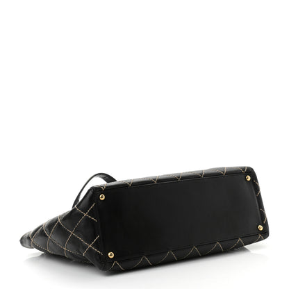 Chanel Calfskin Medium Wild Stitch Tote Black 3 of 9
