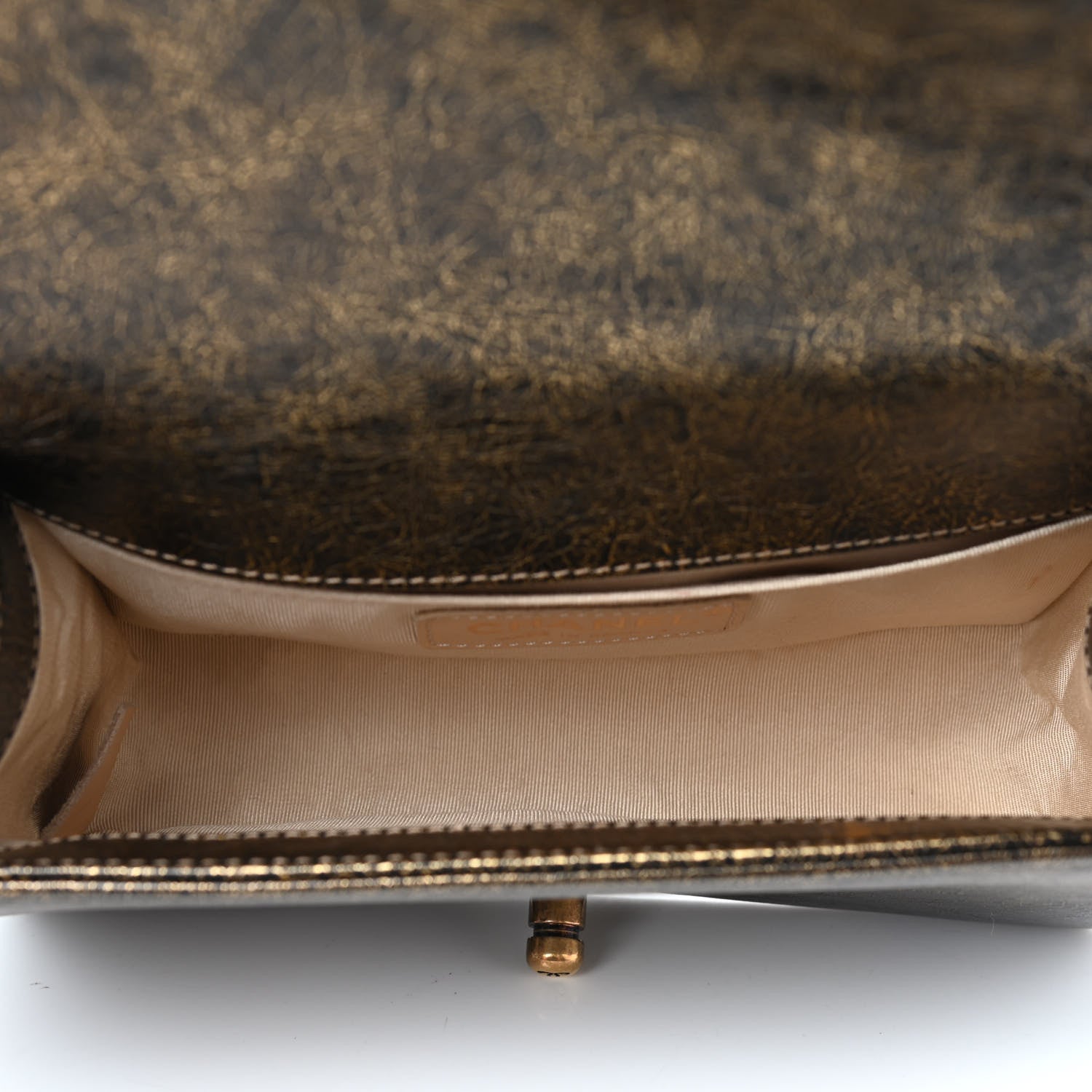 Chanel Cracked Metallic Calfskin Quilted Small Boy Flap Gold 4 of 8