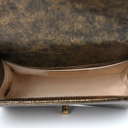 Chanel Cracked Metallic Calfskin Quilted Small Boy Flap Gold 4 of 8