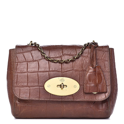 Mulberry Nappa Crocodile Embossed Small Lily Flap Oak 1 of 16