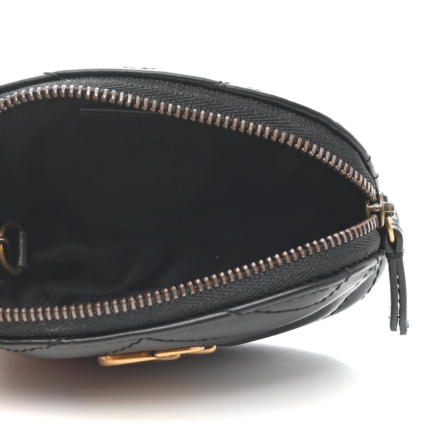 Calfskin Matelasse GG Marmont Key Pouch Black