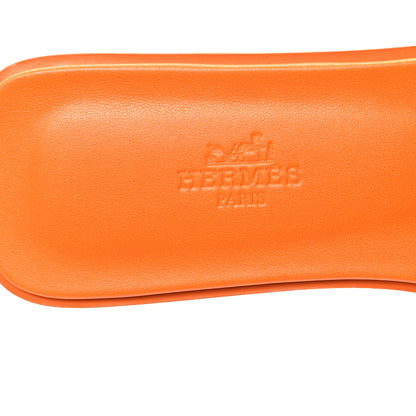 Hermes Epsom Oran Sandals 38.5 Orange Sunset 7 of 9