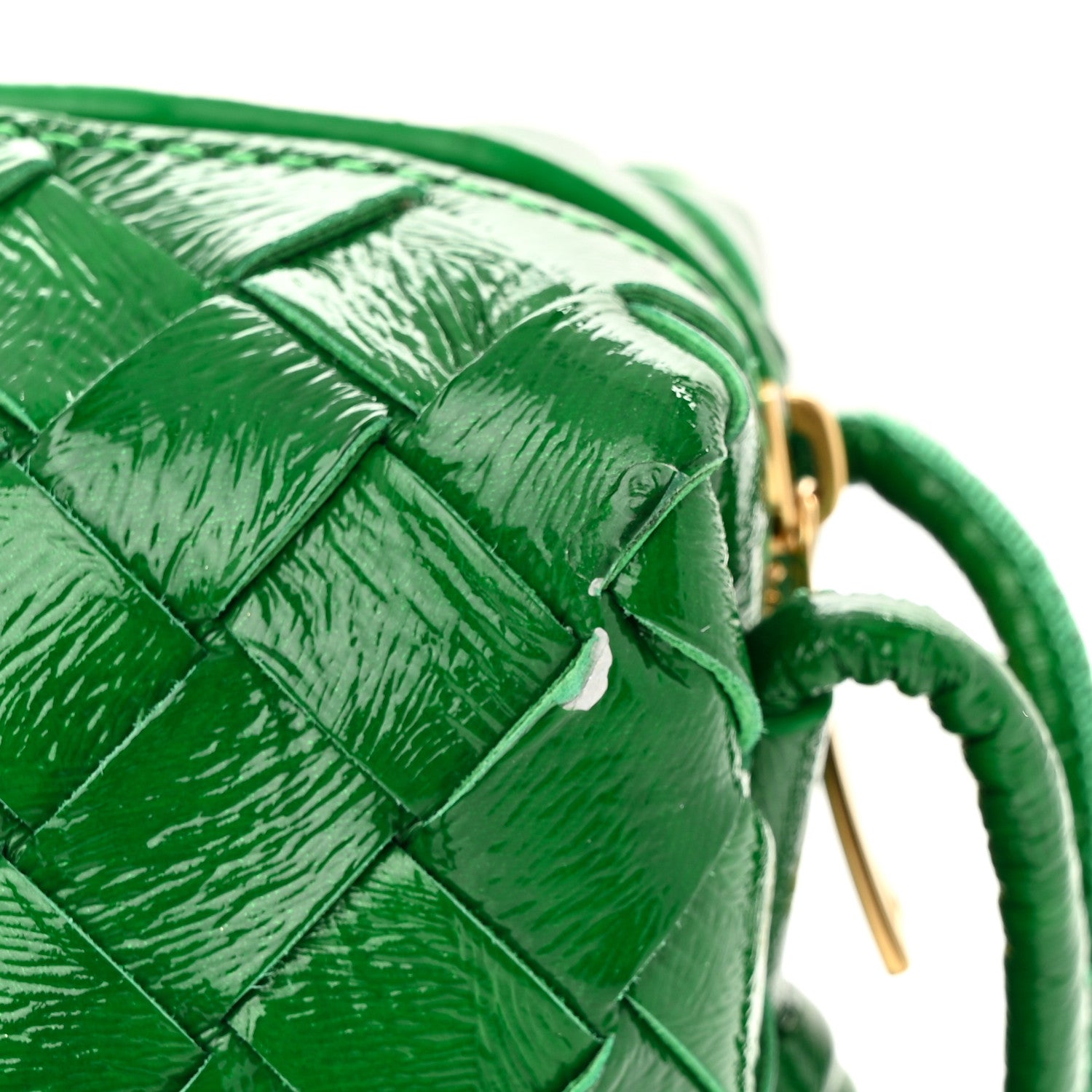 Bottega Veneta Patent Nappa Intrecciato Mini Loop Camera Bag Green 11 of 11