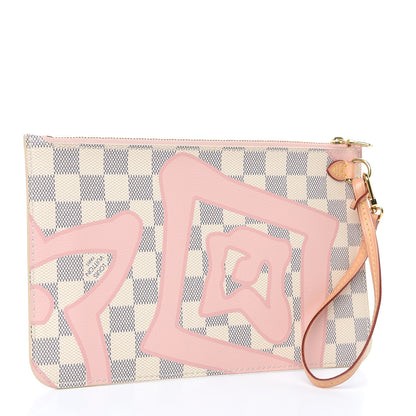 Louis Vuitton Damier Azur Tahitienne Neverfull MM GM Pochette 3 of 8