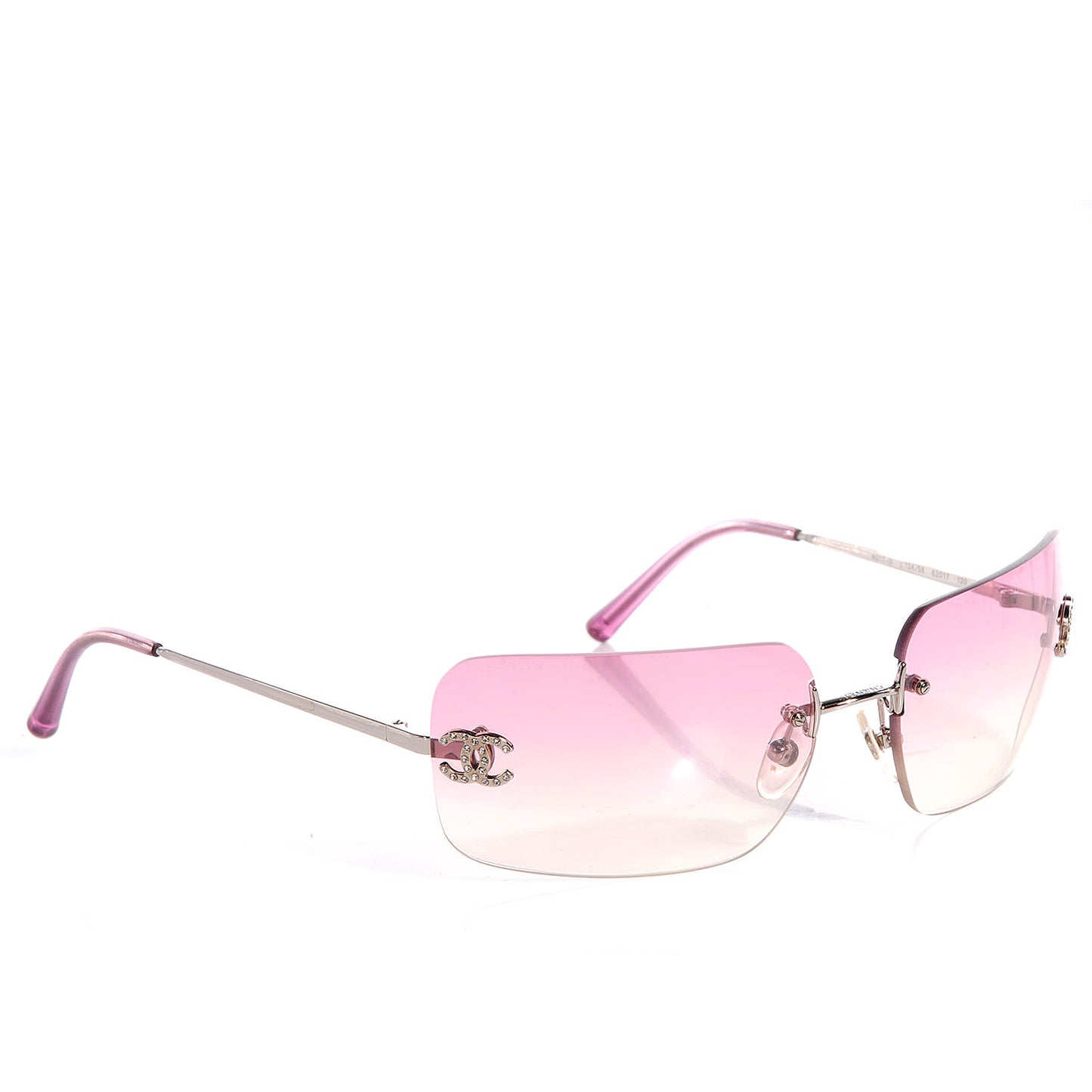 Metal Crystal CC Logo Sunglasses 4017-D Pink